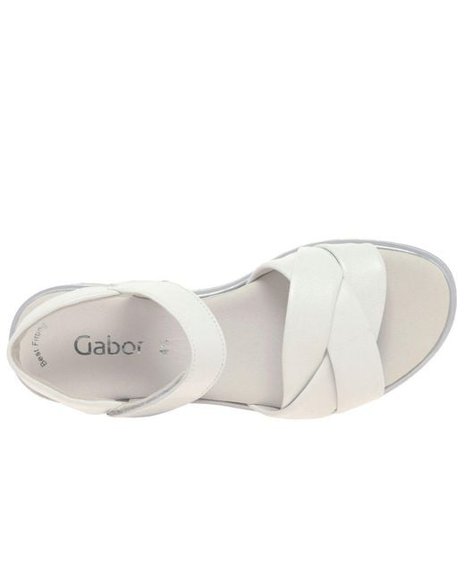 Gabor White Abide Riptape Sandals