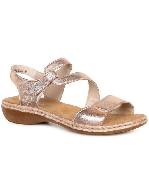Rieker Pink Sphere Riptape Sandals