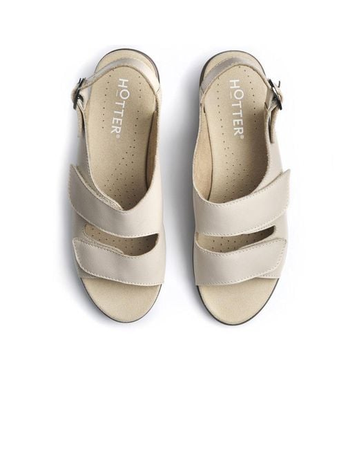 Hotter White Easy Ii Wide Fit Wedge Sandals