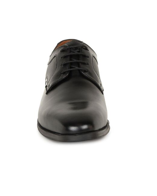 Base London Black Dome Classic Leather Shoes for men