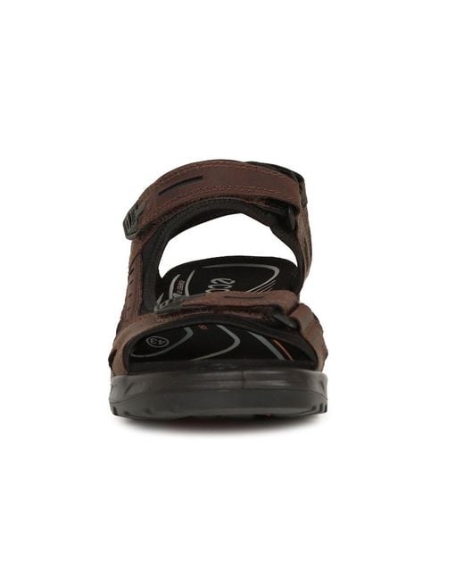 Ecco Brown Yucatan Rip Tape Fastening Sandals for men