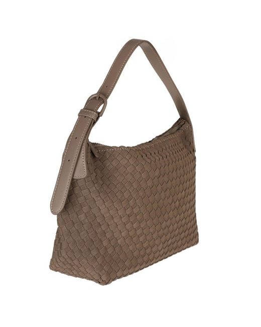 David Jones Brown Rennes Weave Hobo Bag