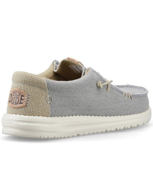 HeyDude Gray Wally Braided Slip On Shoes for men