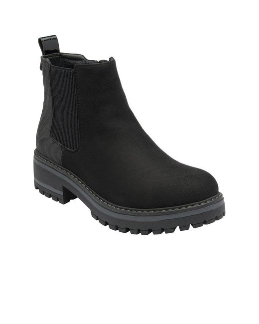Lotus Black Prescott Ankle Boots