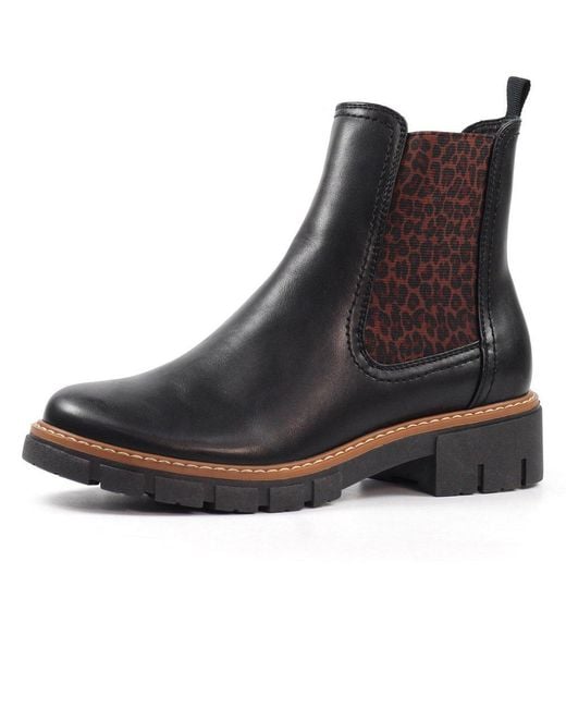 Lunar Black Ribble Ankle Boots