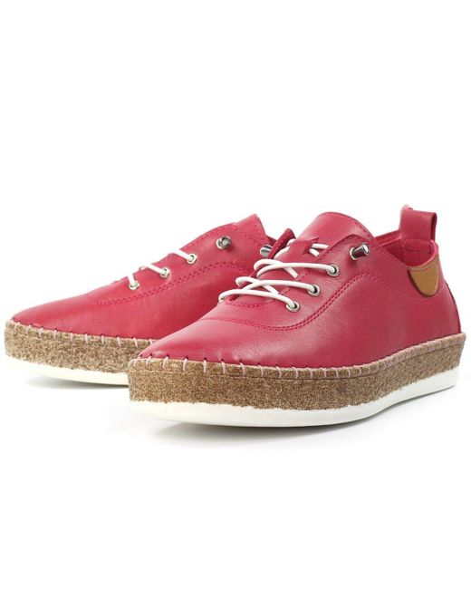 Lunar (GRS) Red Evie Plimsoll Trainers