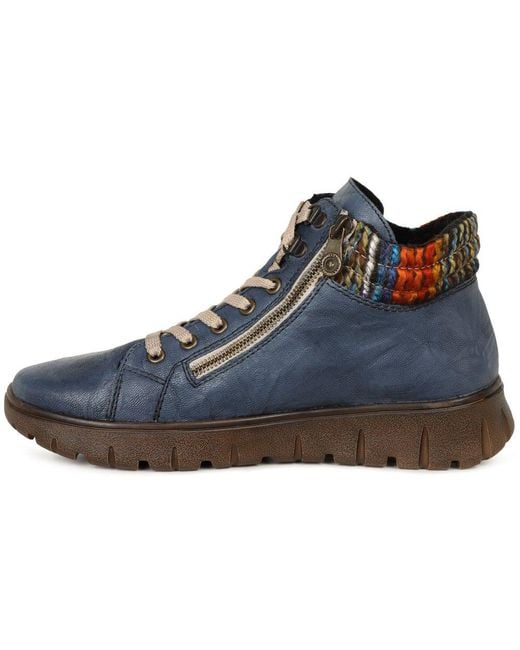 Rieker Blue Oxbridge Ankle Boots