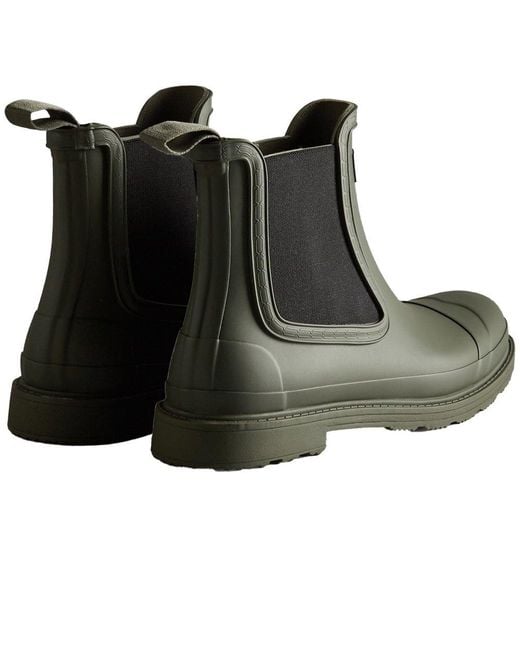 Hunter Black Commando Chelsea Wellingtons for men