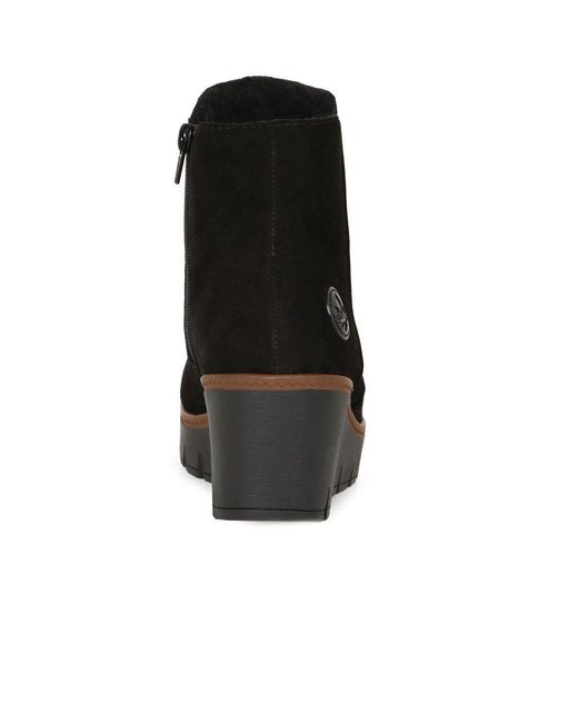 Rieker Black Connecticut Wedge Heel Boots