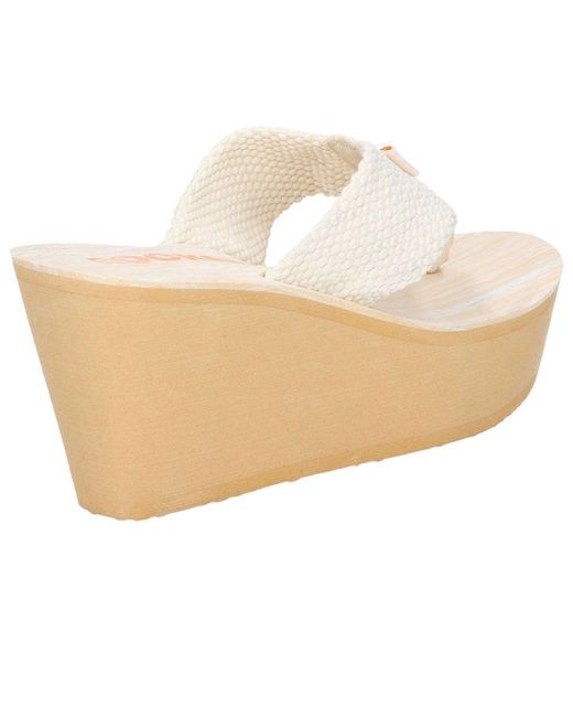 Rocket Dog Natural Diver Webbing Toe Post Wedge Sandals