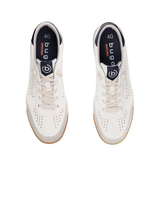 Bugatti White Treble Trainers for men