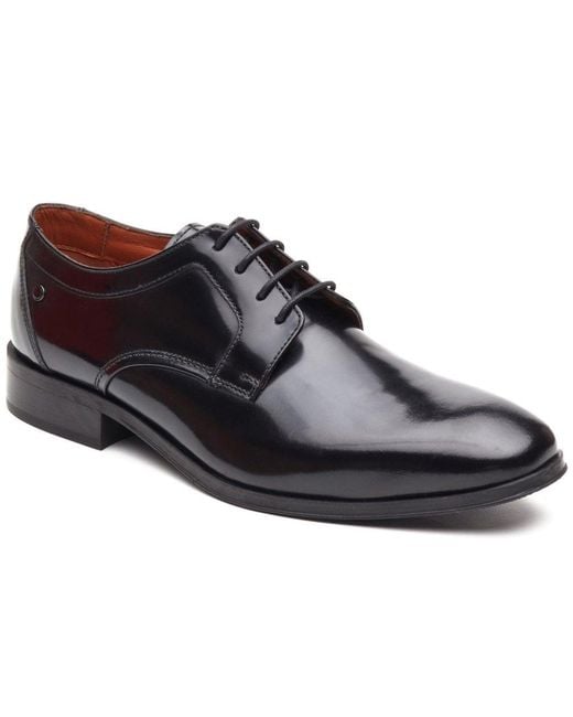 Base London Black Dome Lace Up Shoes for men