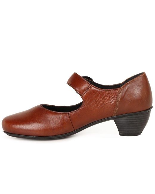 Rieker Brown Twirl Mary Jane Court Shoes