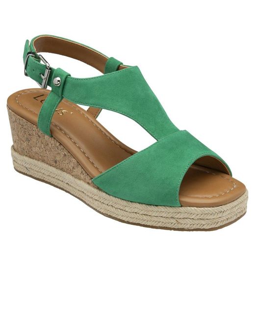 Lotus Green Madalene Wedge Sandals