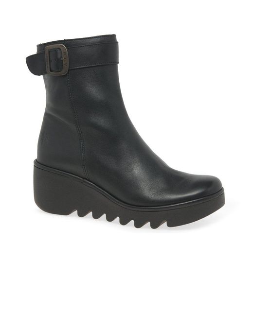 Fly London Black Bepp Ankle Boots