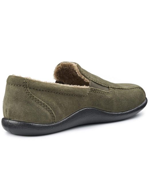 Hotter Green Relax Warm Lined Slippers for men