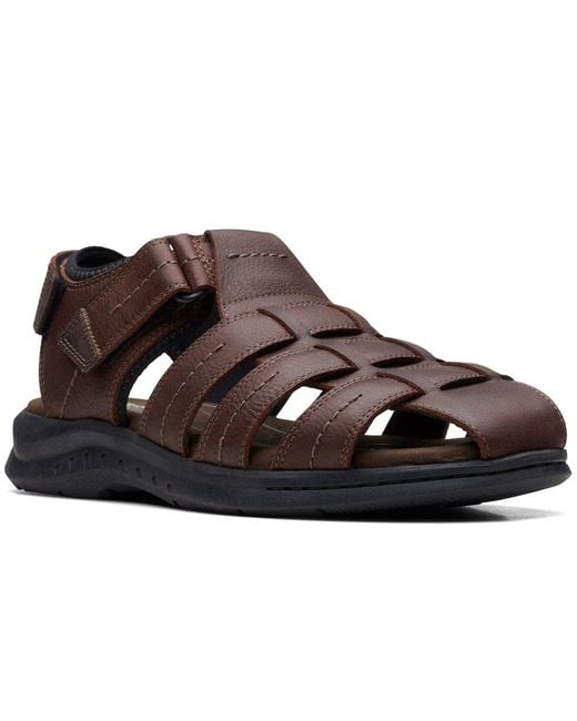 Clarks Brown Walkford Fish Sandals Size: 6 for men