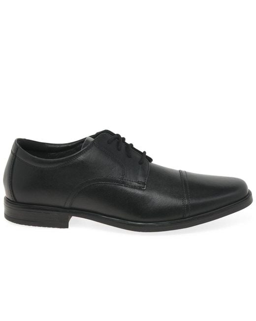 Clarks Black Howard Cap Formal Lace Up Shoes for men