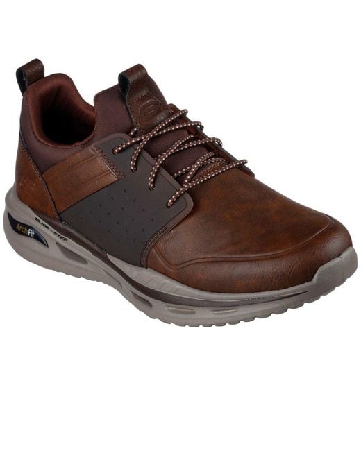 Skechers Brown Arch Fit Orvan Pollick Trainers for men