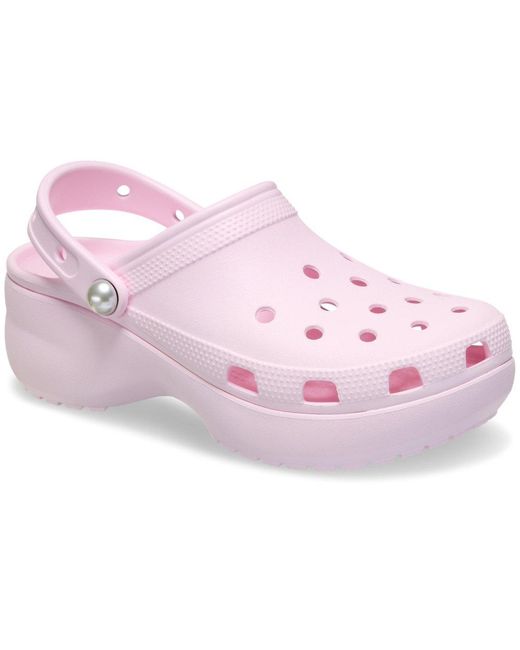 CROCSTM Pink Classic Platform Clogs