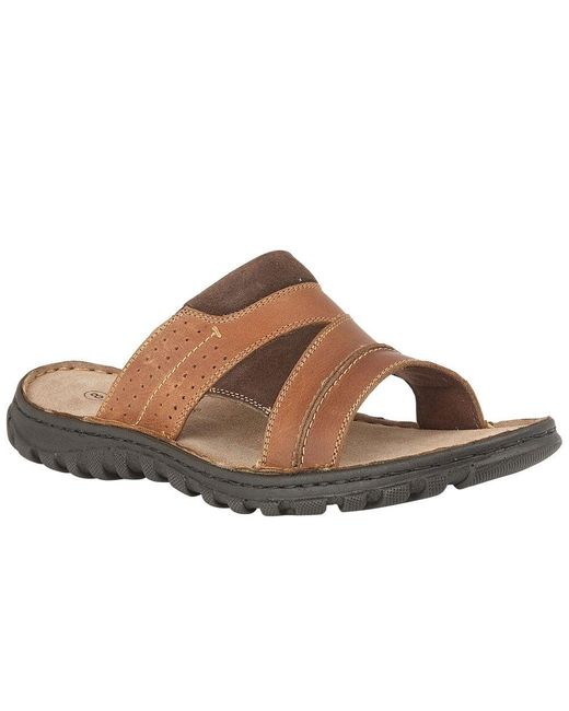 Lotus Brown Cole Mule Sandals for men