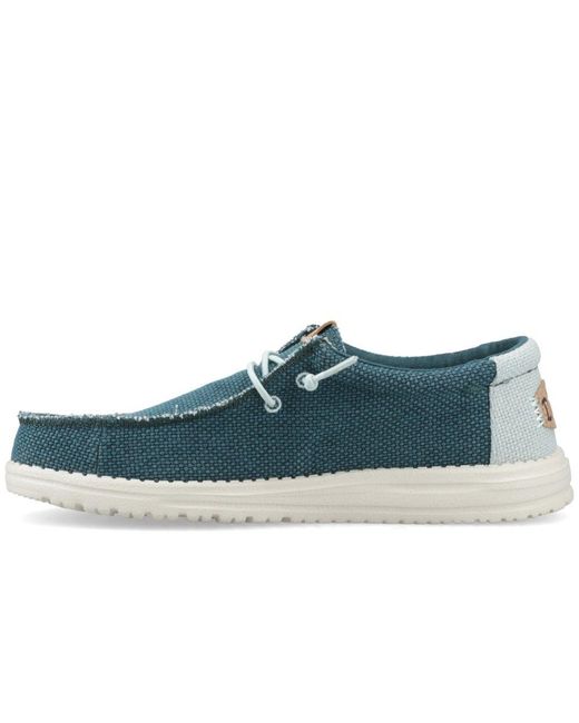 HeyDude Blue Wally Braided Slip On Shoes for men