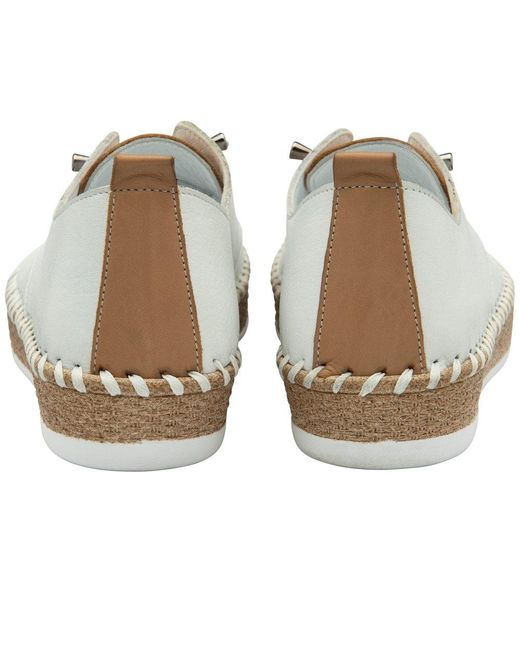 Lotus White Marlie Lace Up Shoes