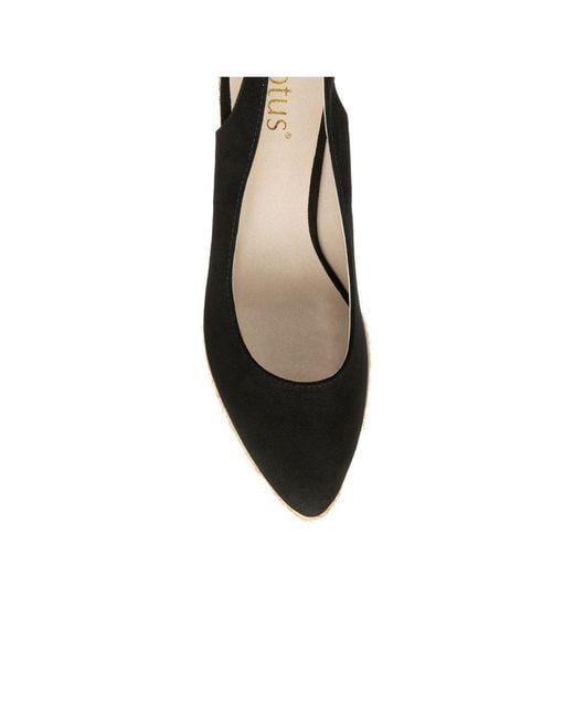 Lotus Black Gigi Espadrille Wedges