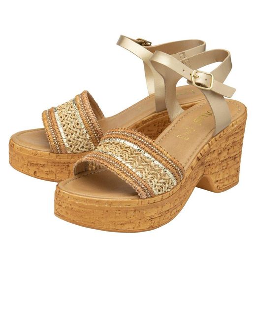 Lotus Brown Chelsia Heeled Sandals
