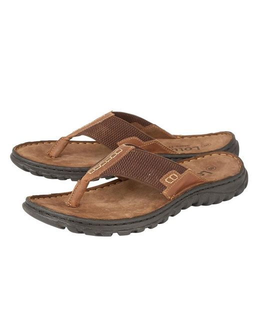 Lotus Brown Ainsley Toe Post Sandals for men