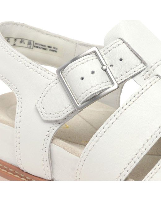 Clarks White Orianna Twist Sandals