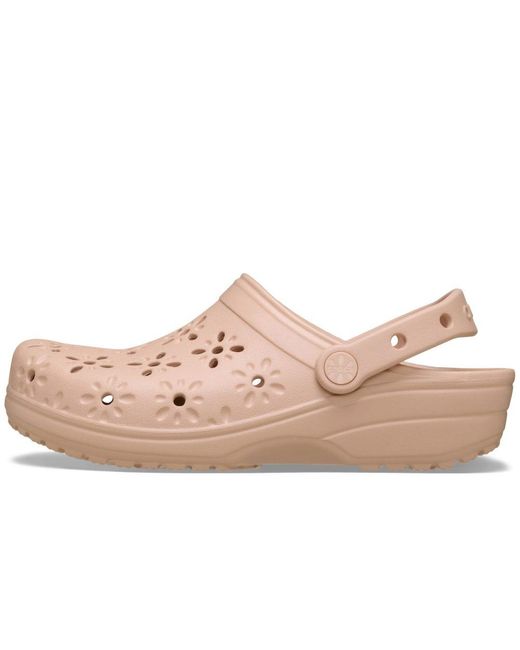CROCSTM Classic Floral Cut-out Clog Pink Caramel Size 7 Uk / 8 Uk