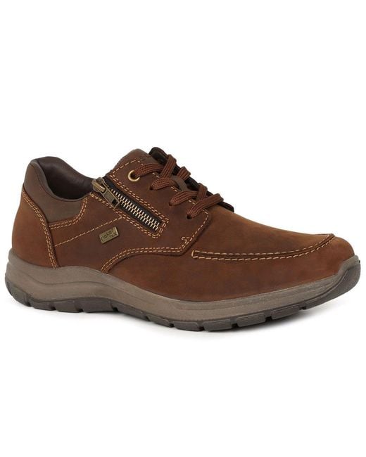 Rieker Brown Aspect Waterproof Shoes Colour: Mid Nub for men