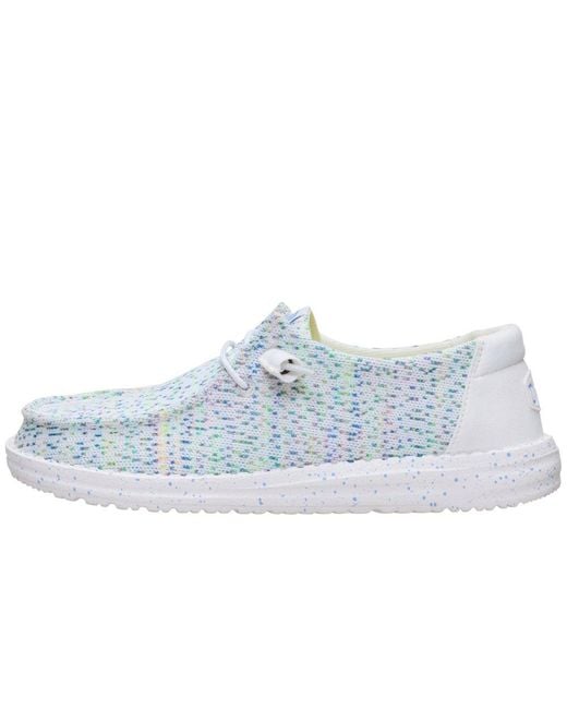 HeyDude Blue Wendy Stretch Speckle Shoes