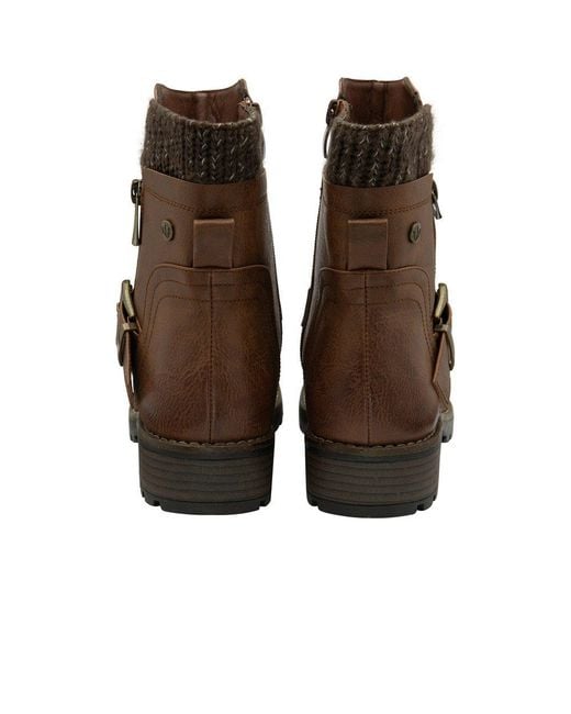 Lotus Brown Jemma Biker Boots