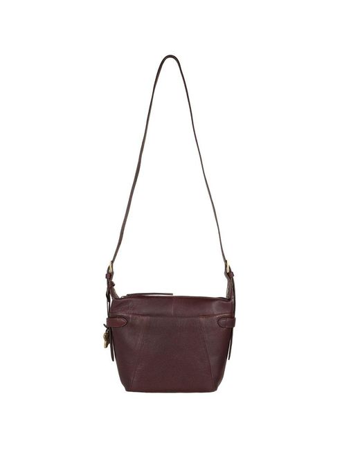 Lakeland Leather Red Newby Crossbody Bag