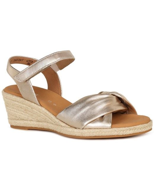 Gabor Metallic Moon Wedge Heel Sandals