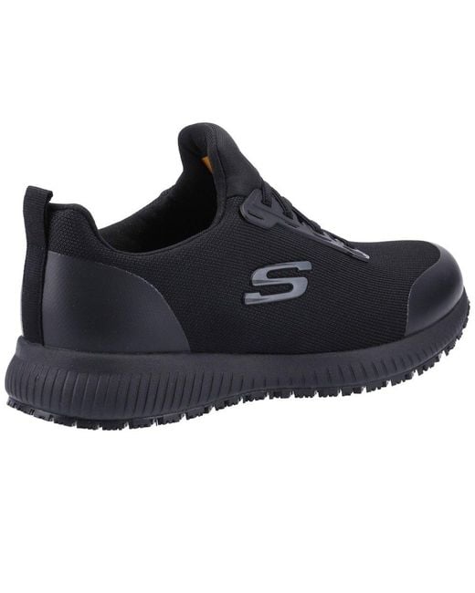 Skechers Black Workwear Squad Sr Wide Textile Safety Trainers