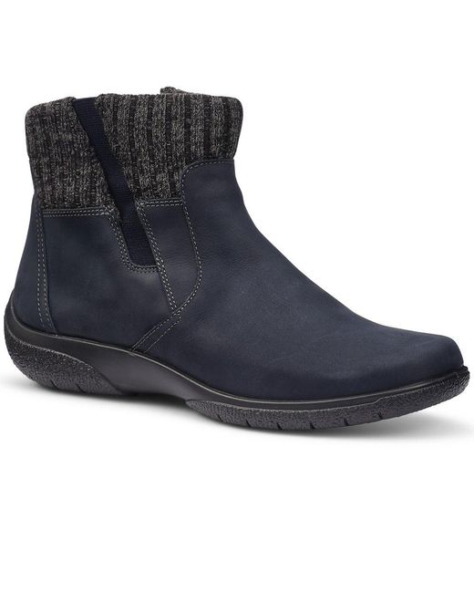 Hotter Blue Malham Wide Fit Ankle Boots