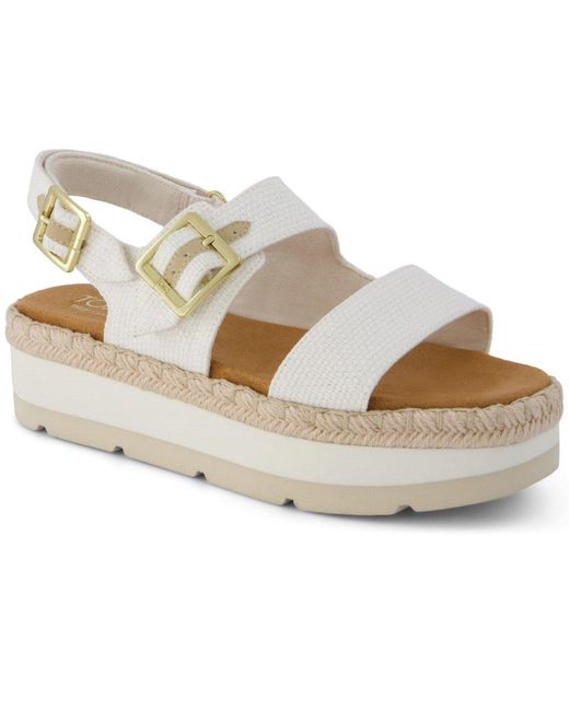 TOMS Metallic Giana Flatform Sandals