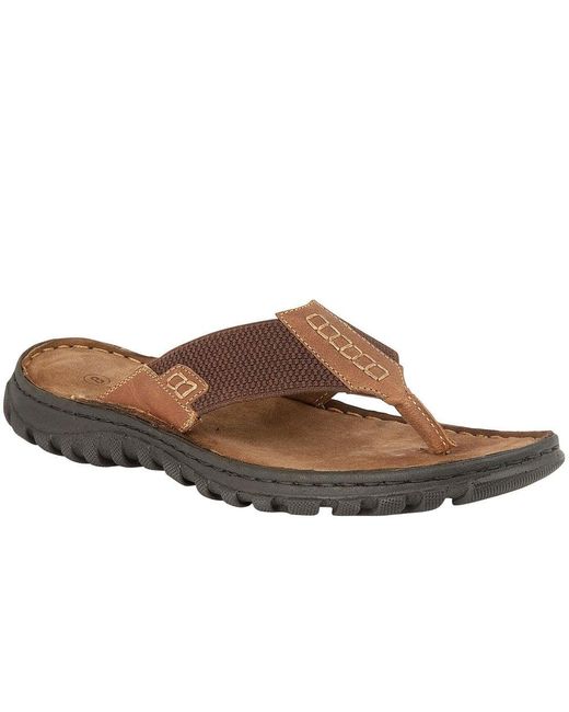 Lotus Brown Ainsley Toe Post Sandals for men