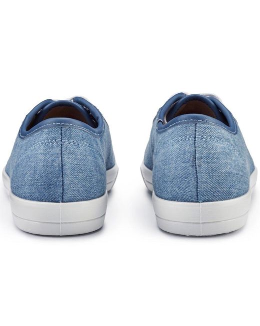 Hotter Blue Mabel Wide Fitting Canvas Shoes