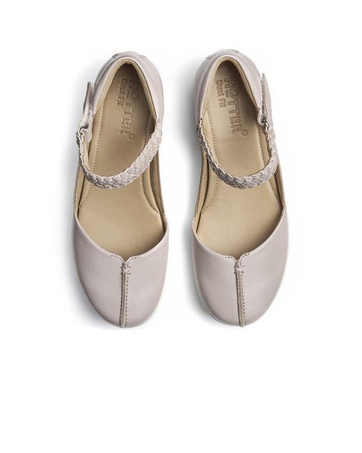 Hotter Metallic Lake Wide Fit Mary Jane Shoes
