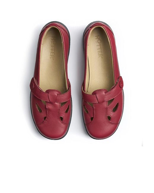 Hotter Red Nirvana T-Bar Casual Shoes