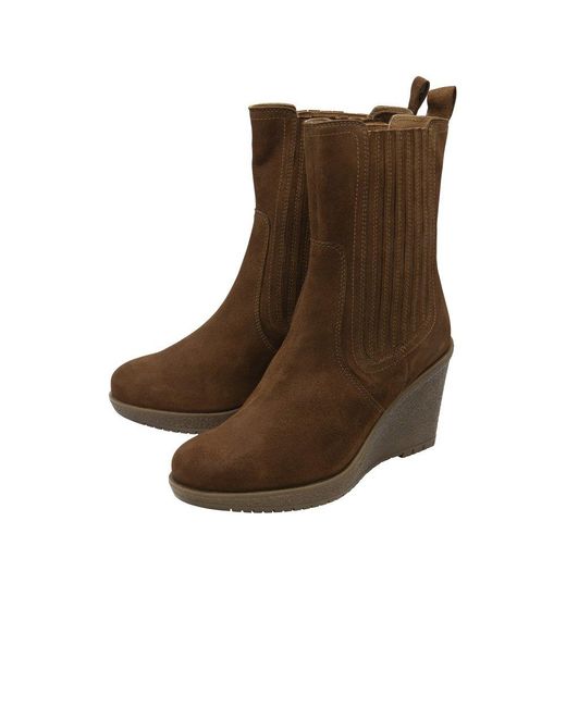 Ravel Brown Calvay Wedge Heeled Ankle Boots