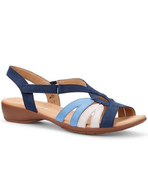 Hotter Blue Flare Wide Fit Sandals