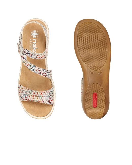 Rieker Metallic Sphere Riptape Sandals