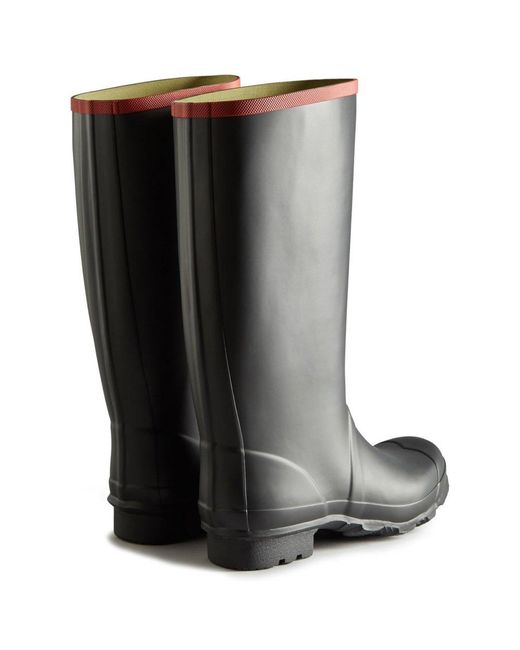 Hunter Black Argyll Full Knee Wellingtons