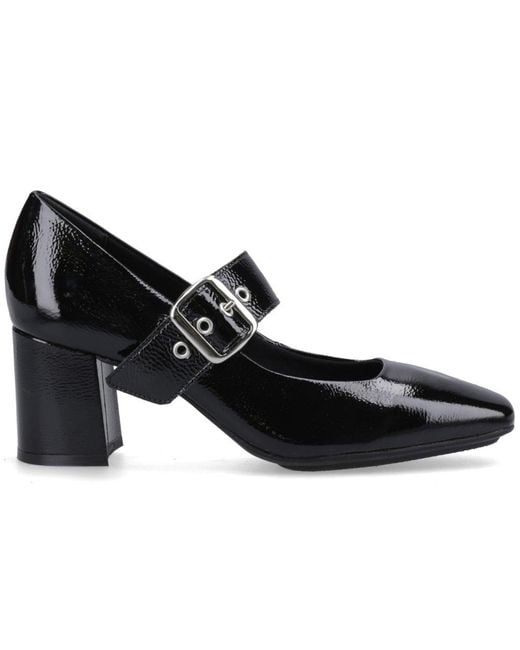Hush Puppies Black Celcilia Buckle Court Shoes