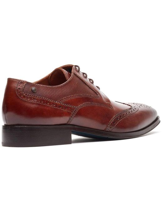 Base London Brown Steeple Brogue Shoes for men